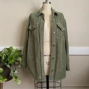 Reformation corduroy Jennings Jacket in artichoke